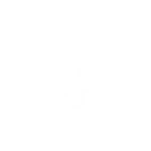 An icon of a family, with the parents cut out.